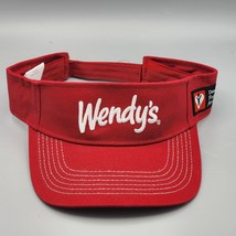WENDY&#39;S Visor Red Adjustable Cotton Hat Cap Dave Thomas Foundation Emplo... - $336.93 MXN