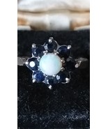 Antico anello vintage vittoriano 1860-s opale/zaffiro in argento misura ... - $2,777.84 MXN