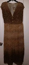 Soft Surroundings M Brown/beige Animal Print Sheer Chiffon Maxi Dress Lined - $37.11