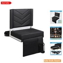 Luxury Portable Folding Stadium Chair - Padded Back Support &amp; Storage Po... - $65.29