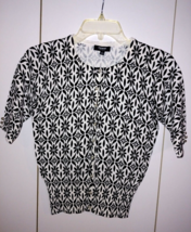 Premise Studio Ladies BLACK/WHITE Ss Button CADIGAN-S-NWOT-RAYON/NYLON - £13.83 GBP