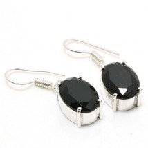 Black Spinel Oval Gemstone Fashion Ethnic Gifted Earrings Jewelry 1.40" SA 3150 - £3.18 GBP