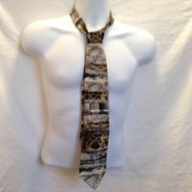 Zylos Mens Tie Structure Rock Black Silver Brown  - $13.85