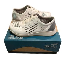 Dansko Charlie White Silver Leather Sneaker Womens EU 39 Perforated 4250-010300 - £59.87 GBP
