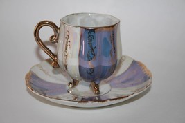 Vintage Orion Japan Lustreware Footed Cup and Saucer #1615 - £27.56 GBP