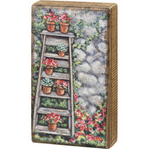 Pbk Spring Home Decor - Plant Lady Clay Pot Garden Ladder Box Sign - £22.24 GBP