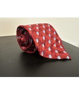 Ermenegildo Zegna Men&#39;s 100% Silk Tie ~ Red ~ Geometric W/ Leaf Made in ... - $27.08 CAD