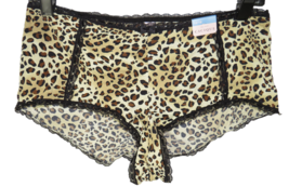 Cacique Leopard Print Lace Trimmed Ruched Butt Boyshort Panties Plus Siz... - $29.99