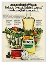 Wesson Vegetable Oil 2-Minute Dressing Recipe Vintage 1972 Full-Page Mag... - $7.76