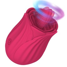 Rose Sex Toy For Women, Tongue Licking Mini Clitoris Vibrator With 10 Modes, Nip - £18.78 GBP