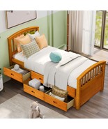 ORISFUR Twin Platform Storage Bed Solid Wood with 6 Drawers - $13,120.96 MXN