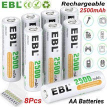 8Pcs 1.2V 2500Mah Aa Rechargeable Batteries Pre-Charged Aa Nimh Batteries - £42.66 GBP