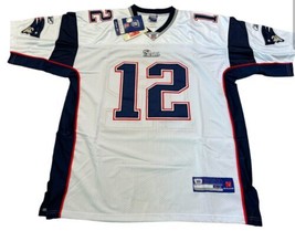 NWT Reebok NFL Jersey 12 Tom Brady New England Patriots White Stitched S... - £37.44 GBP