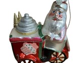 Dept 56 Santa with a Ice Cream Cart Christmas Ornament Hand Blown Glass  - $10.95