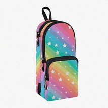 Rainbow Star Triple Compartment Pencil Pouch - Big Capacity Pen Case - $49.45