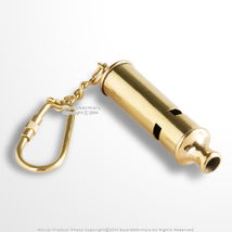 Handmade Brass Scout Whistle Key Chain Ring Gift Souvenir - $8.89