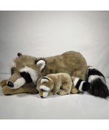 Fine Toy Raccoon &amp; Baby Plush Stuffed Animal Realistic Large 30” - $54.12 CAD