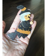 Vintage Wooden Flying Witch Made in Taiwan Ornament Decoration. - $12.99