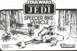 Vintage Star Wars Speeder Bike Vehicle Instruction Sheet Return Of The Jedi 1983 - £19.48 GBP