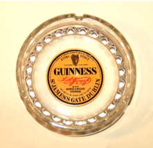 GUINNESS St. JAMES&#39;S GATE DUBLIN Painted Label Glass Ashtray REIMS FRANCE - $19.52