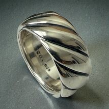 David Yurman .925 Sterling Silver Sculpted Cable Band 9mm Size 6 - $395.98