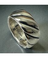 David Yurman .925 Sterling Silver Sculpted Cable Band 9mm Size 6 - $395.98