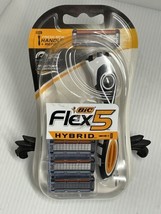 New Sealed BIC Flex 5 Hybrid Men&#39;s Titanium 5 Blade -1 Razor + 3 Cartridge - £6.10 GBP