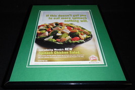 Wendy&#39;s 2004 Spinach Chicken Salad 11x14 Framed ORIGINAL Advertisement  - £27.68 GBP