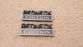 2pcs Mini 3 1/8&quot; REDNECK EDITION Emblem Badge 3D Sticker Decal Red/White Trucks - £19.42 GBP