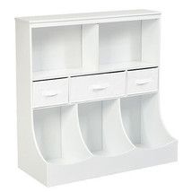 Freestanding Combo Cubby Bin Storage Organizer Unit W/3 Baskets-White - ... - $124.74