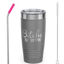 SDF CUP - B*tches Be Sippin - Stainless Steel Coffee Tumbler 20oz with ... - £20.33 GBP