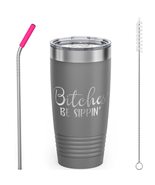 SDF CUP - B*tches Be Sippin - Stainless Steel Coffee Tumbler 20oz with ... - £20.04 GBP