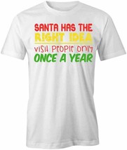 SANTA HAS RIGHT IDEA TShirt Tee Short-Sleeved Cotton CLOTHING CHRISTMAS ... - £16.28 GBP+