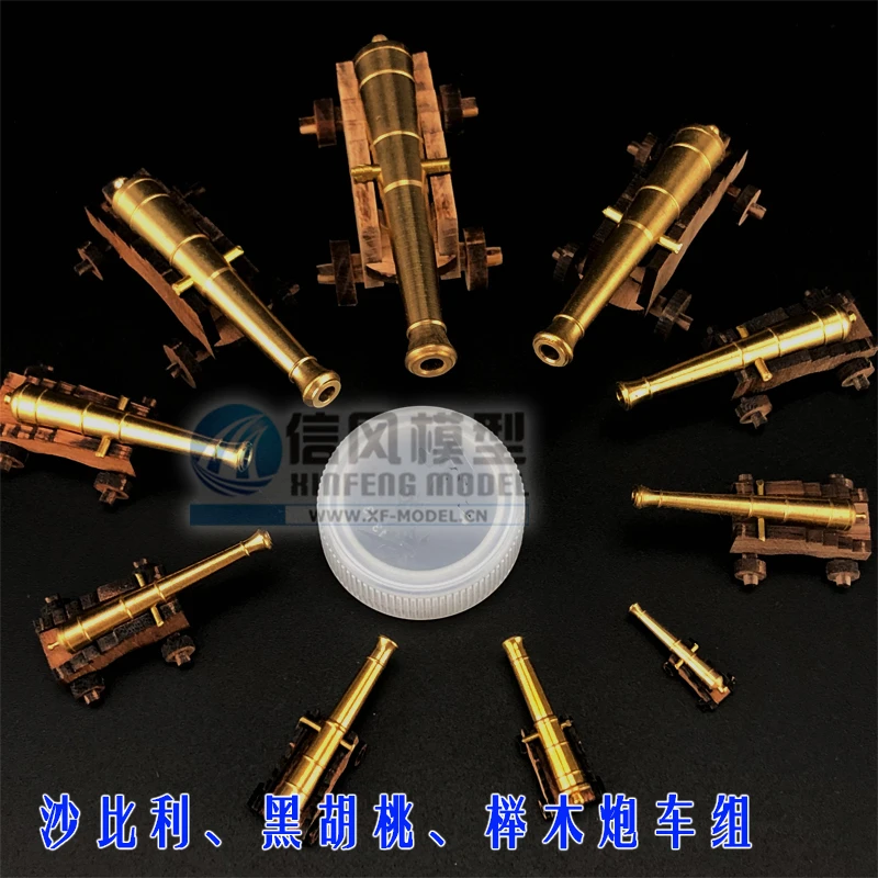 Metal Brass Cannon Wooden Sailboat Model Accessories Gun Carriage Components DIY - £11.79 GBP+