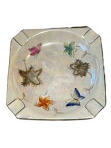 VTG Porcelain Ashtray Trinket Dish Butterflies Leaves Square AB aurora b... - $347.20 MXN