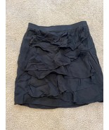 BCBG Maxazria Womens Size 04 Black Solid Ruffled Mini Skirt - £13.93 GBP