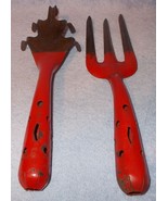 Old Vintage Garden Tools Set, All Metal Red Claw and Fork 11 Inch size - $754.90 MXN