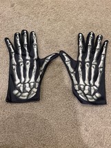 Gothic Punk Rocker Skeleton Hand Bone Gloves Cosplay Halloween Costume Accessory - £5.41 GBP