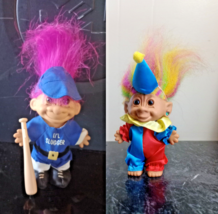 2 Russ lil slugger troll and Bright of America Inc multi color hair clow... - $14.76