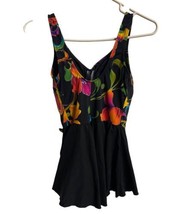 Inches Away  Swimuit Womens 10 Floral Skirted One Piece  Built in Bra - $15.92