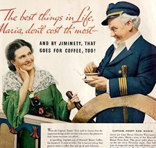 Maxwell House Coffee Capt Henry Maria 1934 Advertisement Full Lithograph DWU1 - £31.41 GBP