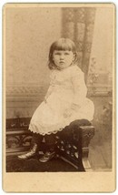 Circa 1880&#39;S Cdv Adorable Little Girl White Dress Cl Howe &amp; Son Brattleboro Vt - £7.57 GBP