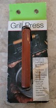 Charcoal Companion Cast Iron Grill Press Burger Steak Panini Wooden Handle, New - £11.94 GBP