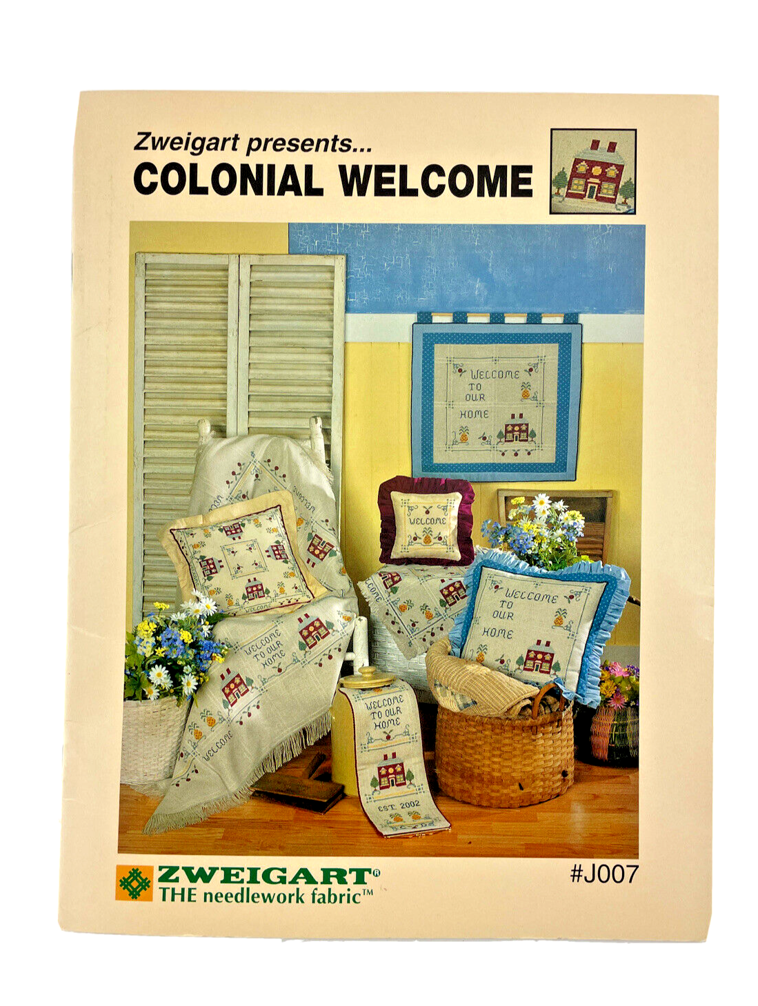 Zweigart Colonial Welcome Cross Stitch Patterns Afghan Pillow Cover Bell Pull - $21.19