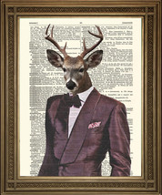 Dandy Cerf : Vintage Costume &amp; Nœud Papillon Cerf, Amusant Dictionary Es... - £5.16 GBP