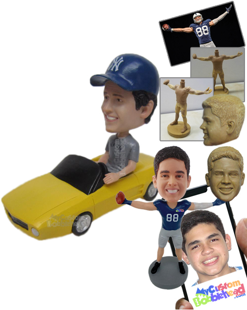 Primary image for Personalized Bobblehead Stylish Man Driving A Convertible Car - Motor Vehicles C