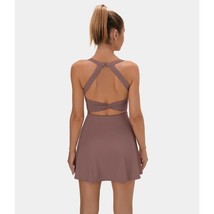 Halara Backless Cut Out Twisted Pocket 2-in-1 Mini Ballet Dance Dress Purple S - £28.83 GBP
