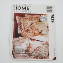 McCall Home Ctr Sewing Pattern UnCut 7529 Pillow and Cover Wedge Neckroll Square - $6.89