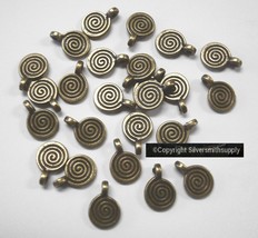 12mm Spiral swirl coil charms earrings pendants BRONZE plt 25pcs  CFP177 - £2.30 GBP