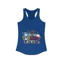 coffee now wine later funny Women&#39;s Ideal Racerback Tank humor - £15.69 GBP+
